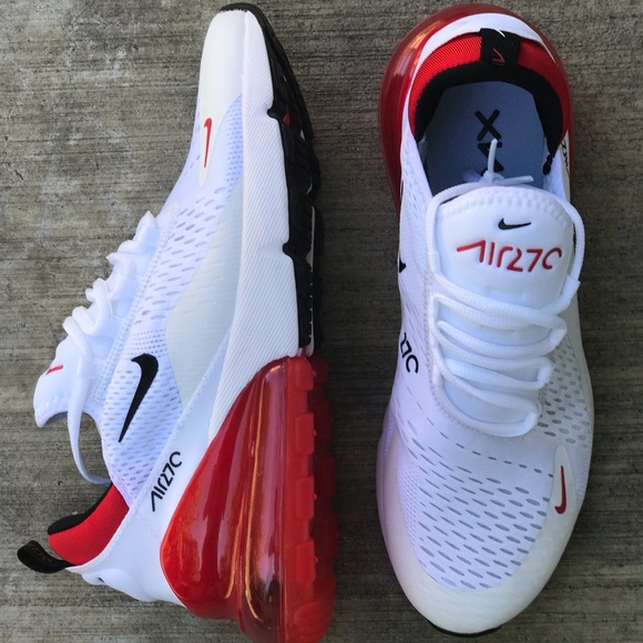 Nike Air Max 270 Shoes Nike Air Max 27 Mens Whiteuniversity Redblack Poshmark